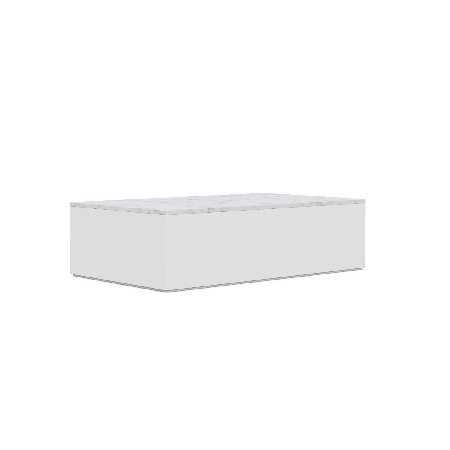 Azzurro Living POR-A17CT Porto Aluminum Coffee Table in Carrara Marble - Back - White Background thumbnail