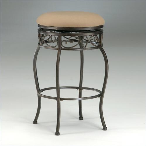 Hillsdale Lincoln 26 Inch Backless Swivel Counter Stool - Black/Gold - 4336-827