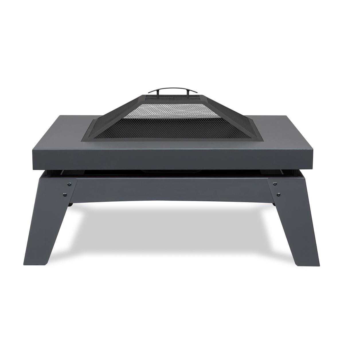 Ultimate Patio SC-940-GRY Estatewood 36-Inch Square Wood Burning Fire Pit - Gray - Side thumbnail