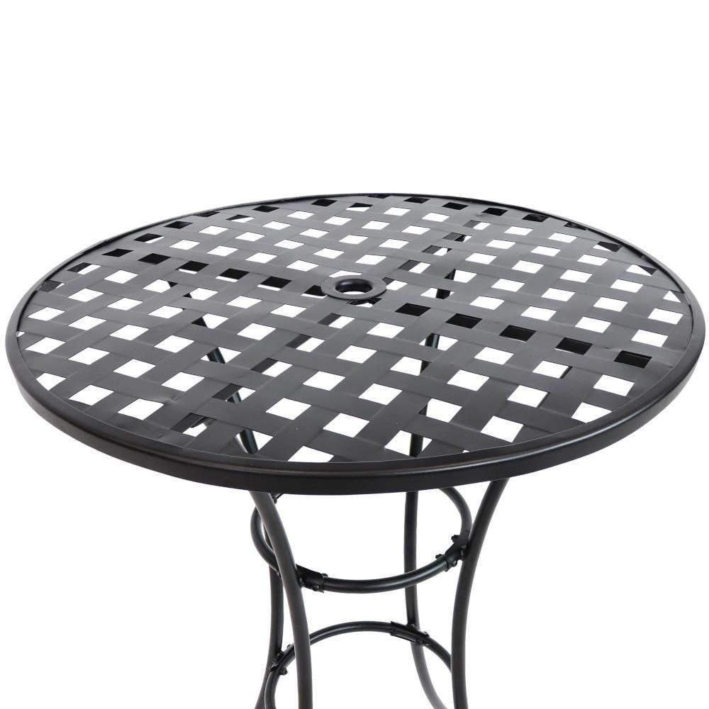 Ultimate Patio Elegant Round Black Wrought Iron Bar Table - Table Top thumbnail