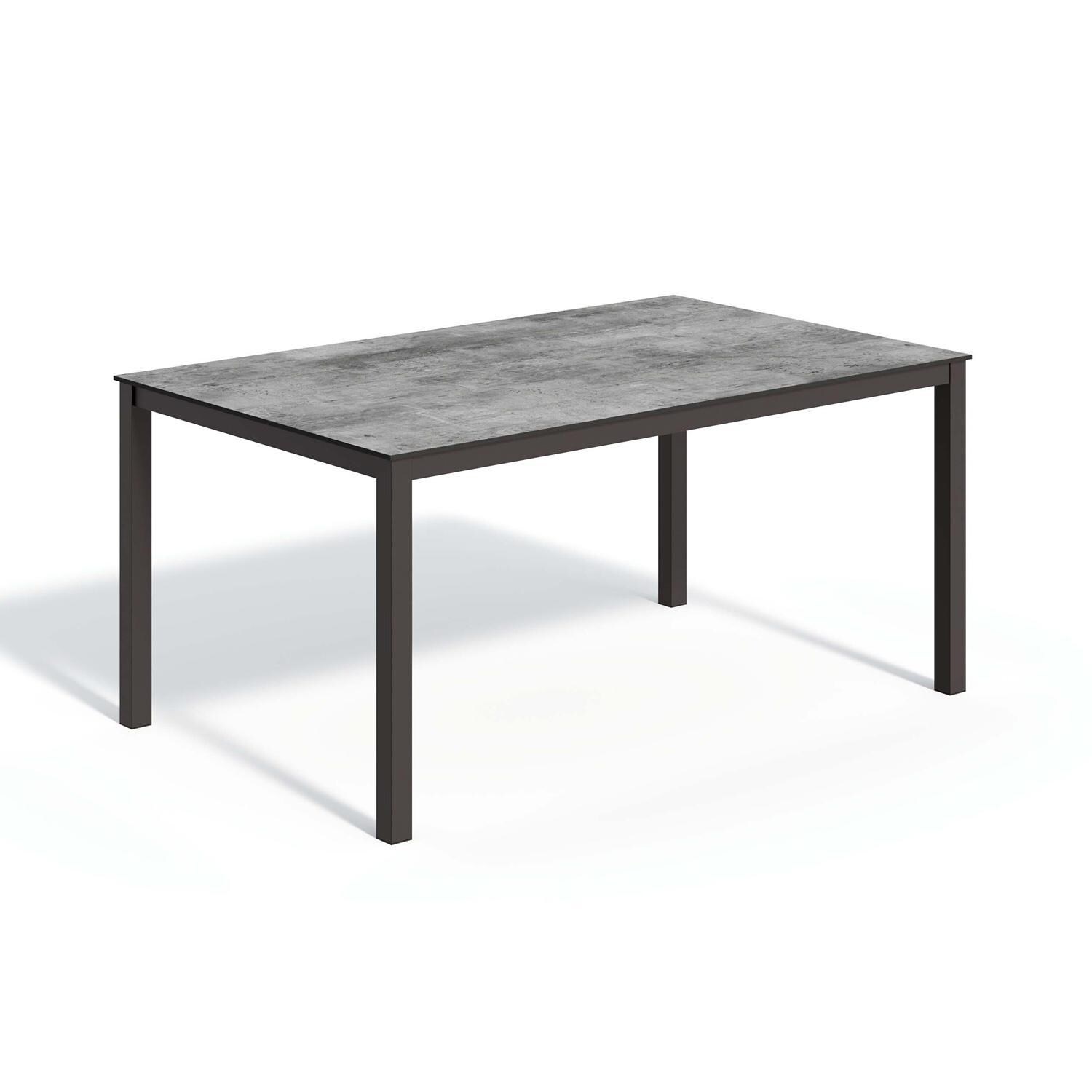 Travira 63 Inch Carbon Aluminum Dining Table W/ Skyline HPL Table Top By Oxford Garden
