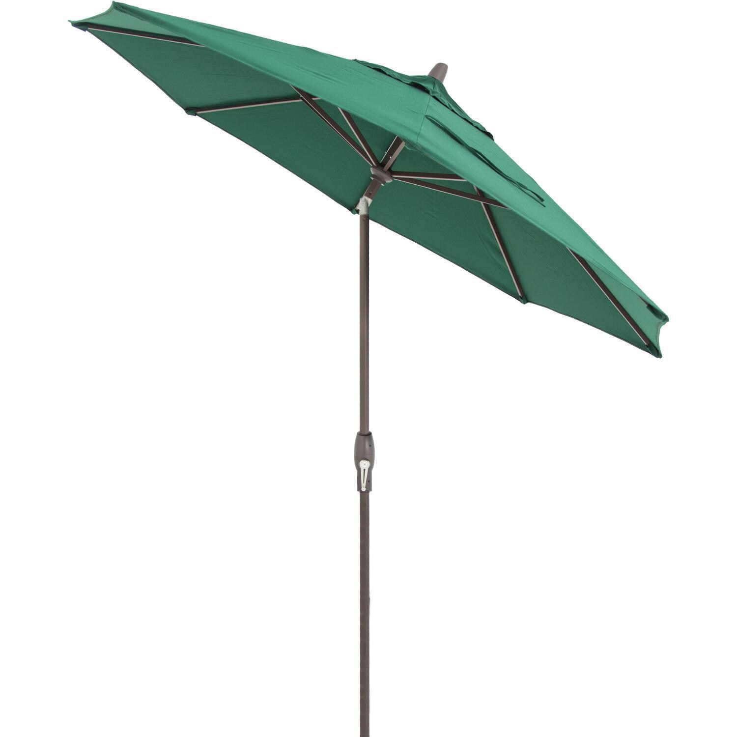 9 Ft. Octagonal Aluminum Auto Tilt Patio Umbrella W/ Crank Lift By Lakeview Outdoor Designs - Shown W/ Base (Not Included) - Tilted thumbnail