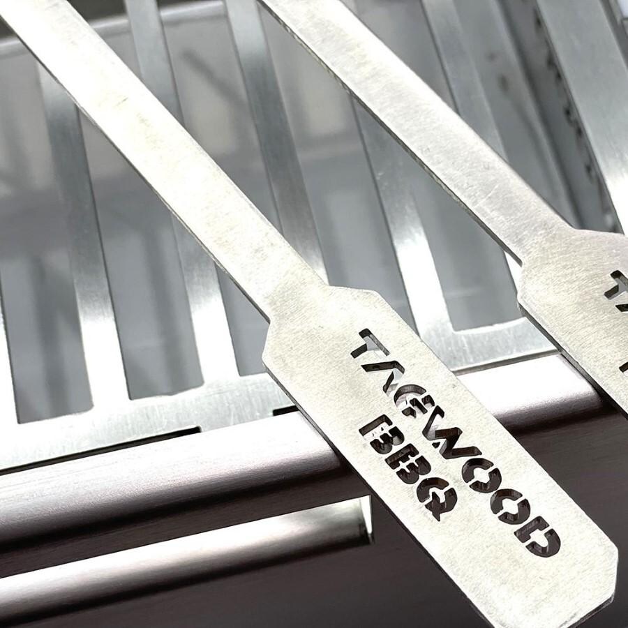 Tagwood BBQ BBQ07SS Table Top Food Warming Brazier - Logos on Skewer Ends - Detail thumbnail