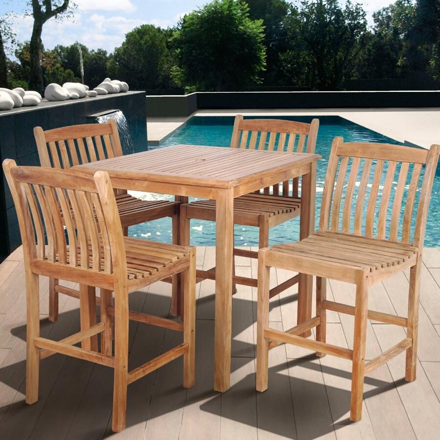 Amazonia Teak Eden 4-Person Teak Patio Bar Set