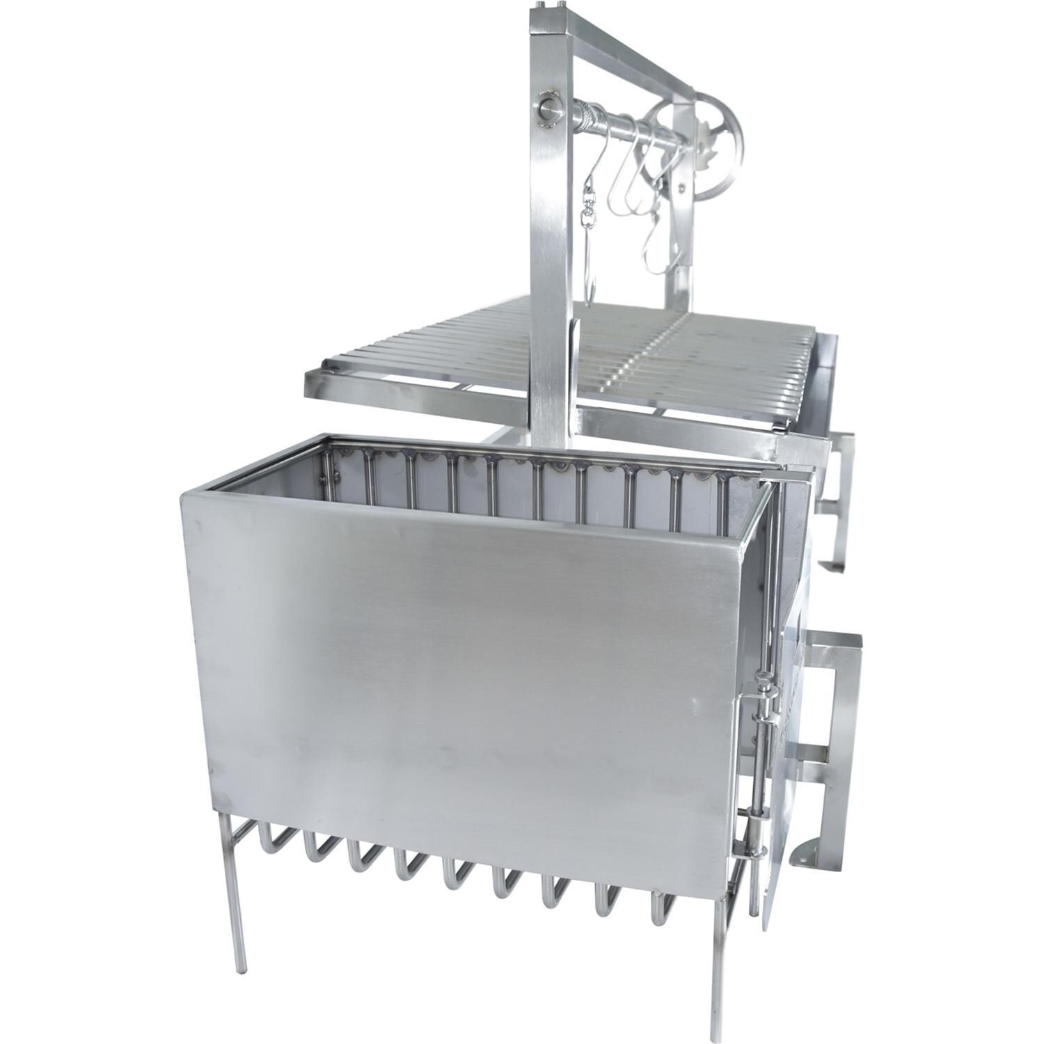 Tagwood BBQ09SS-V BBQ Insert Style Argentine Santa Maria Wood Fire & Charcoal Grill w/ V-Shaped Grates - Side - White Background thumbnail