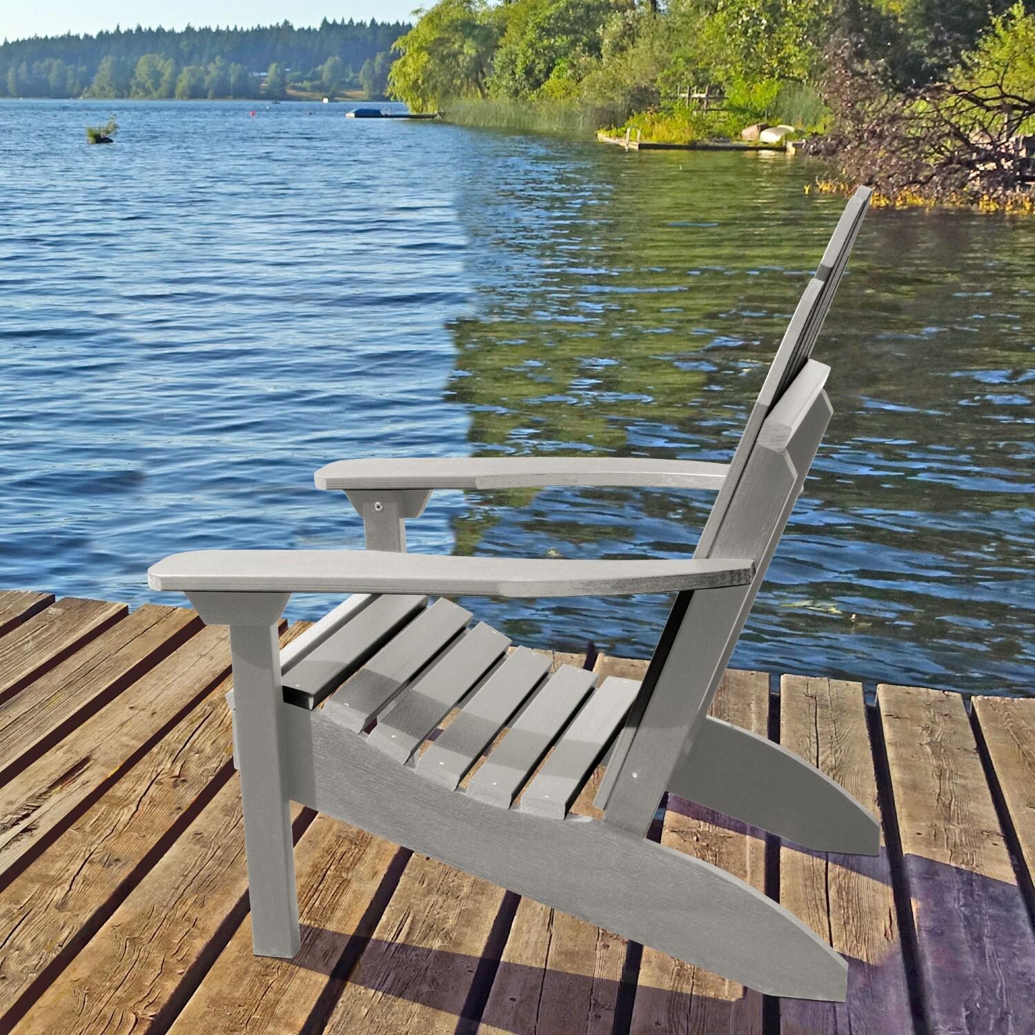 Lakeview The Charmville Adirondack Chair - Harbor Gray - Side View thumbnail