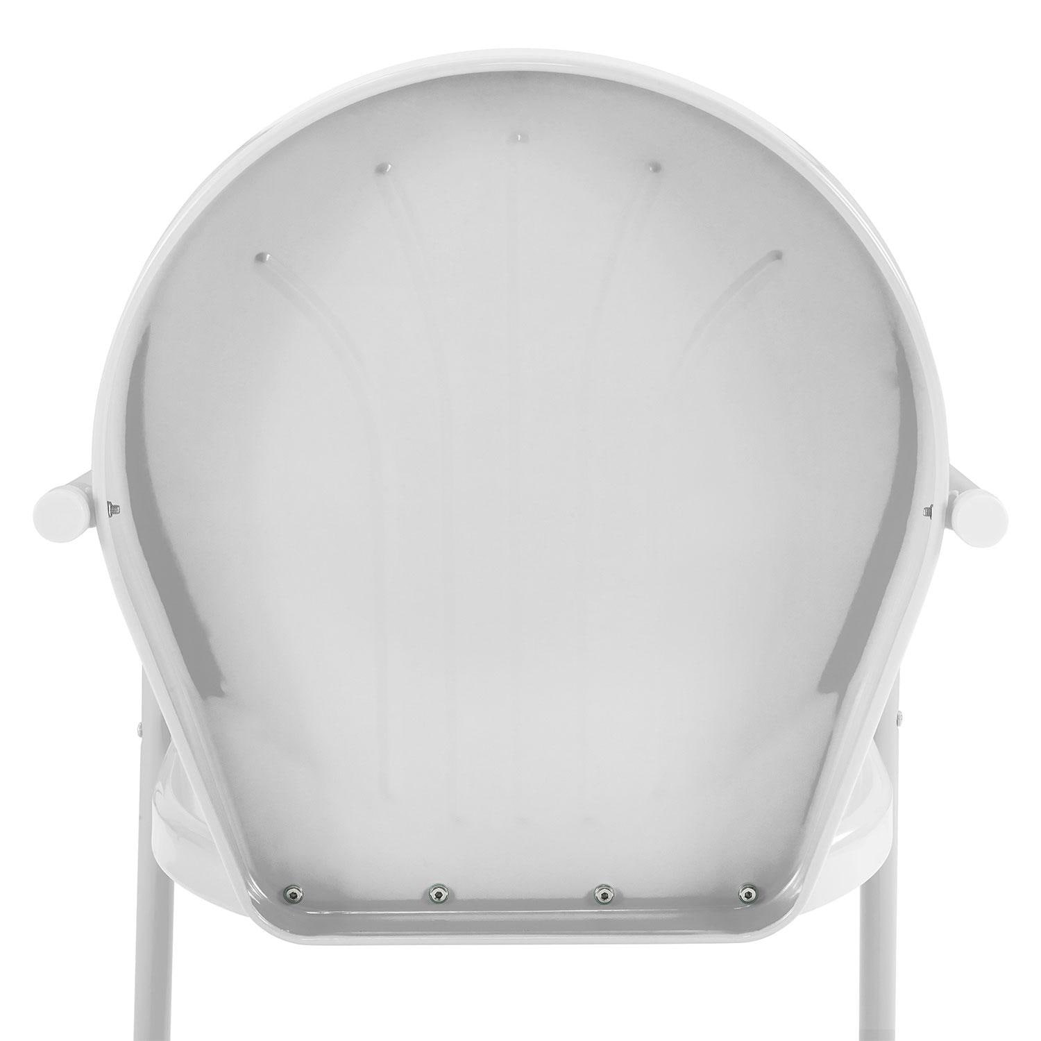 Ultimate Patio UP-32241WH 3Pc Retro Outdoor Bistro Set in White Gloss - Rear - Detail thumbnail