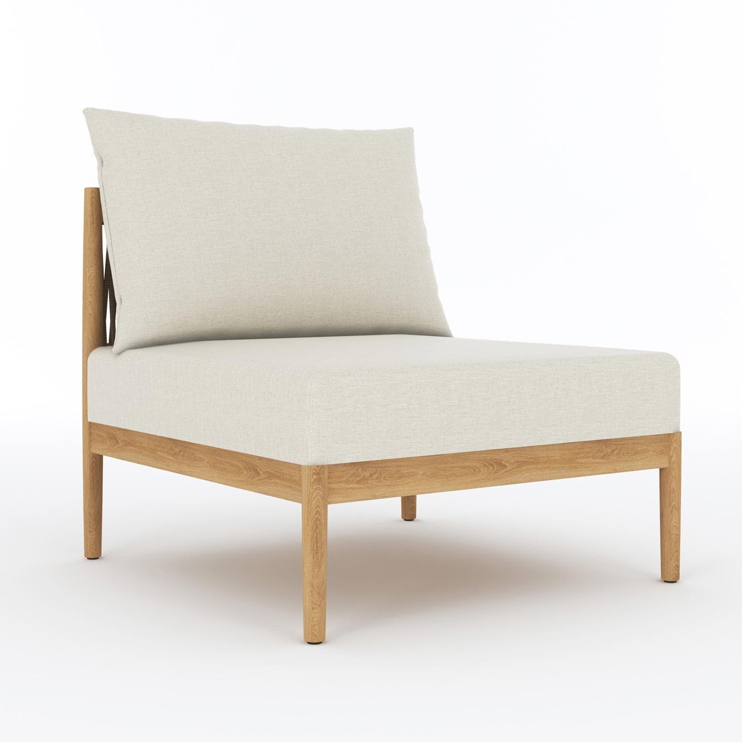 Royal Teak Collection SLINS San Lucas Teak Armless Sectional Insert - Front - White Background thumbnail