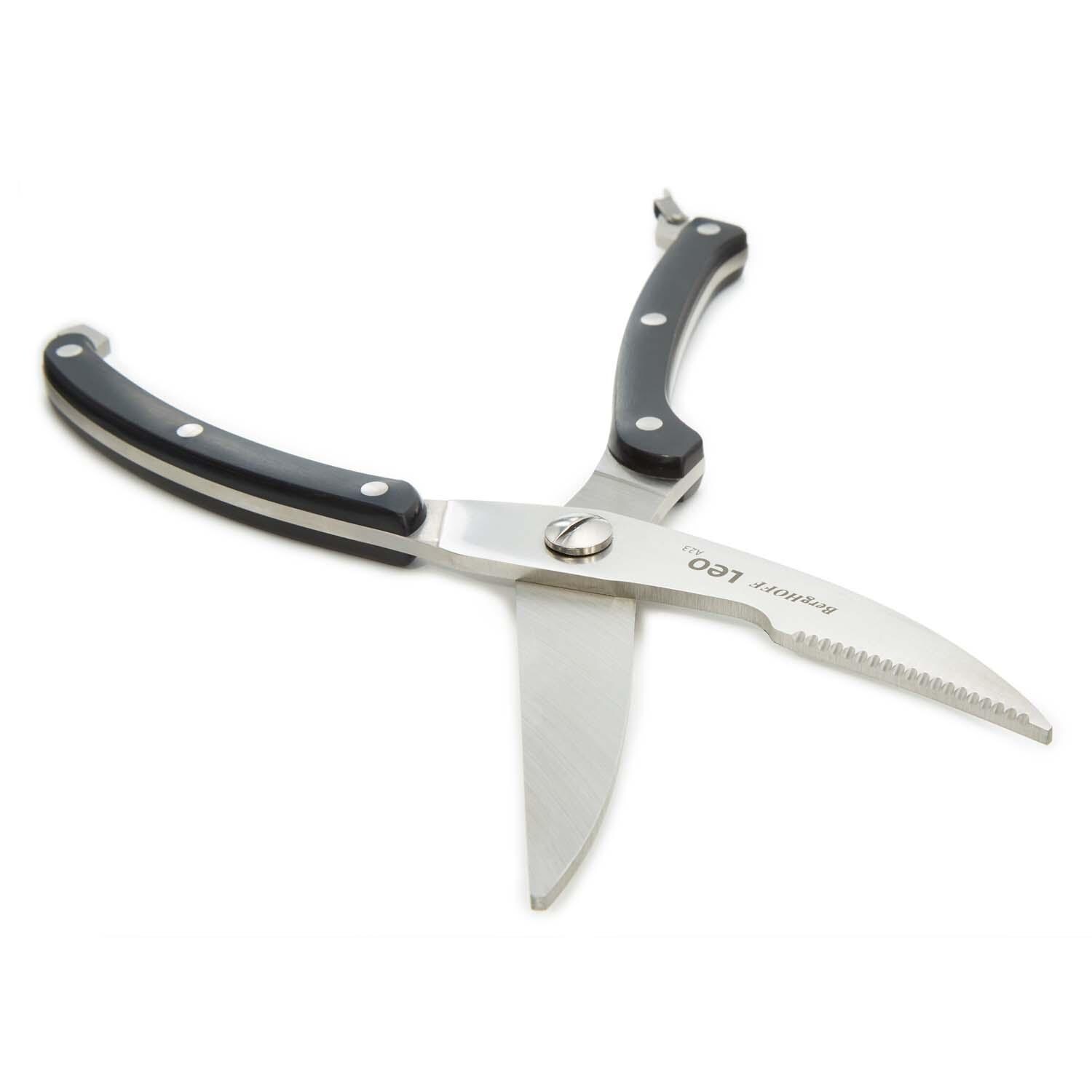 BergHOFF Leo Graphite 3 Pc Stainless Steel Forged Cutlery Set - Black - Scissors Open - White Background thumbnail