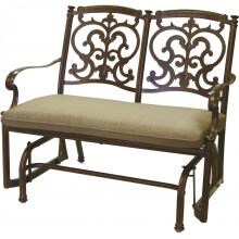 Darlee Santa Barbara Cast Aluminum Patio Bench Glider - Mocha