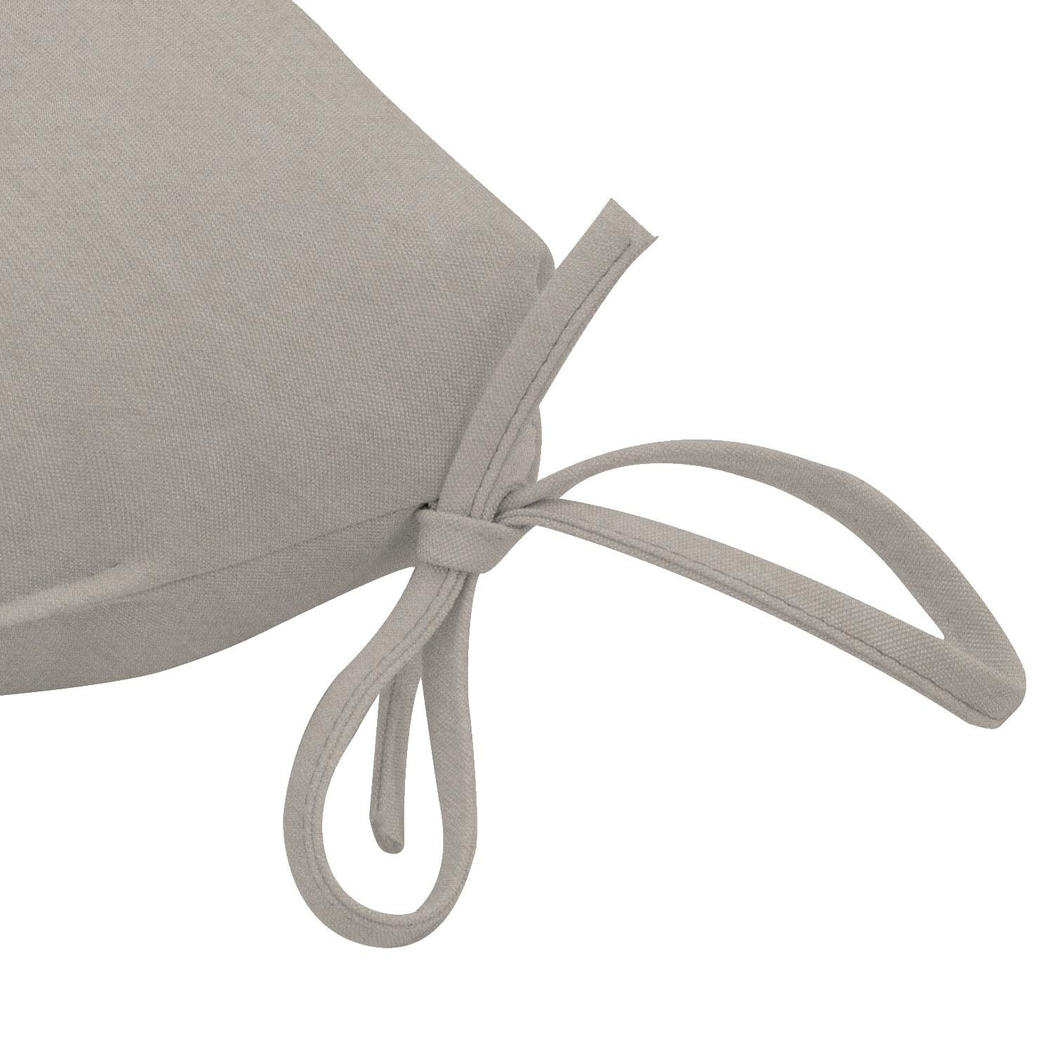 Sunbrella Cast Ash Large Outdoor Replacement Seat Cushion By UltimatePatio.com - Tie Detail thumbnail