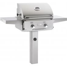 American Outdoor Grill L-Series 24-Inch 2-Burner Propane Gas Grill On In-Ground Post - 24PGL-00SP