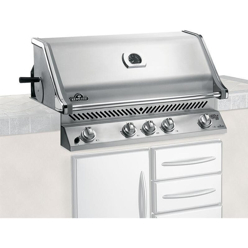 Napoleon Prestige Pro 600 Natural Gas Built-In BBQ Grill With Rear Infrared Burner And Sear Burner