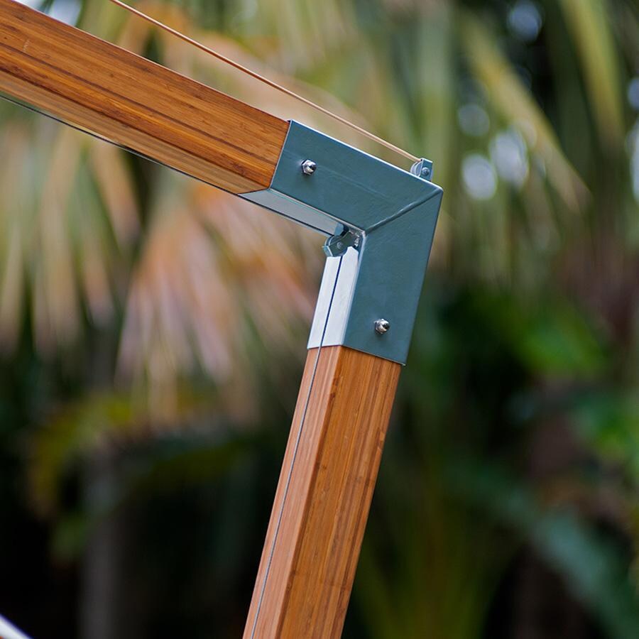 Bambrella Levante 8.5 X 11.5-Foot Rectangular Side Wind Umbrella - Terracota Canopy - Pole Detail thumbnail