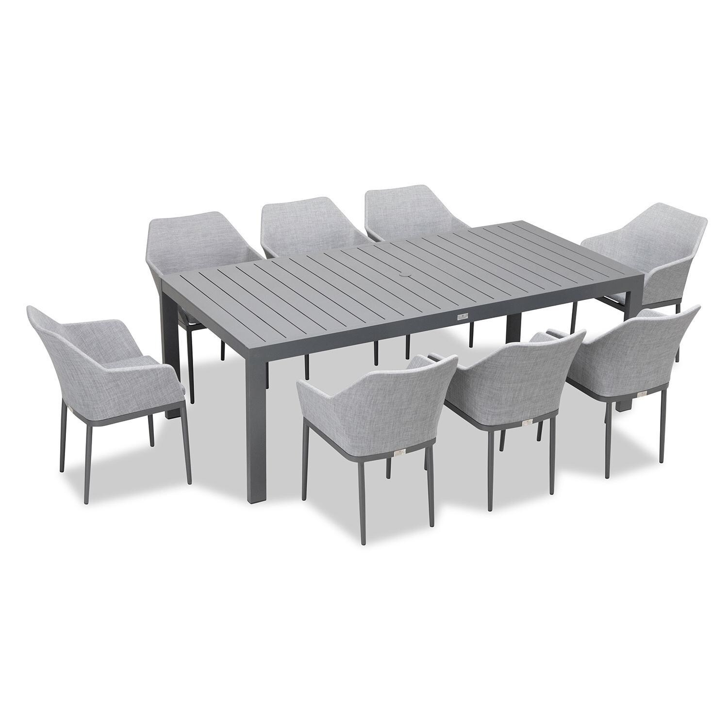 Starlook Bay 8 Seat Rectangular Dining Table in Slate by Lakeview - Top View - White Background thumbnail
