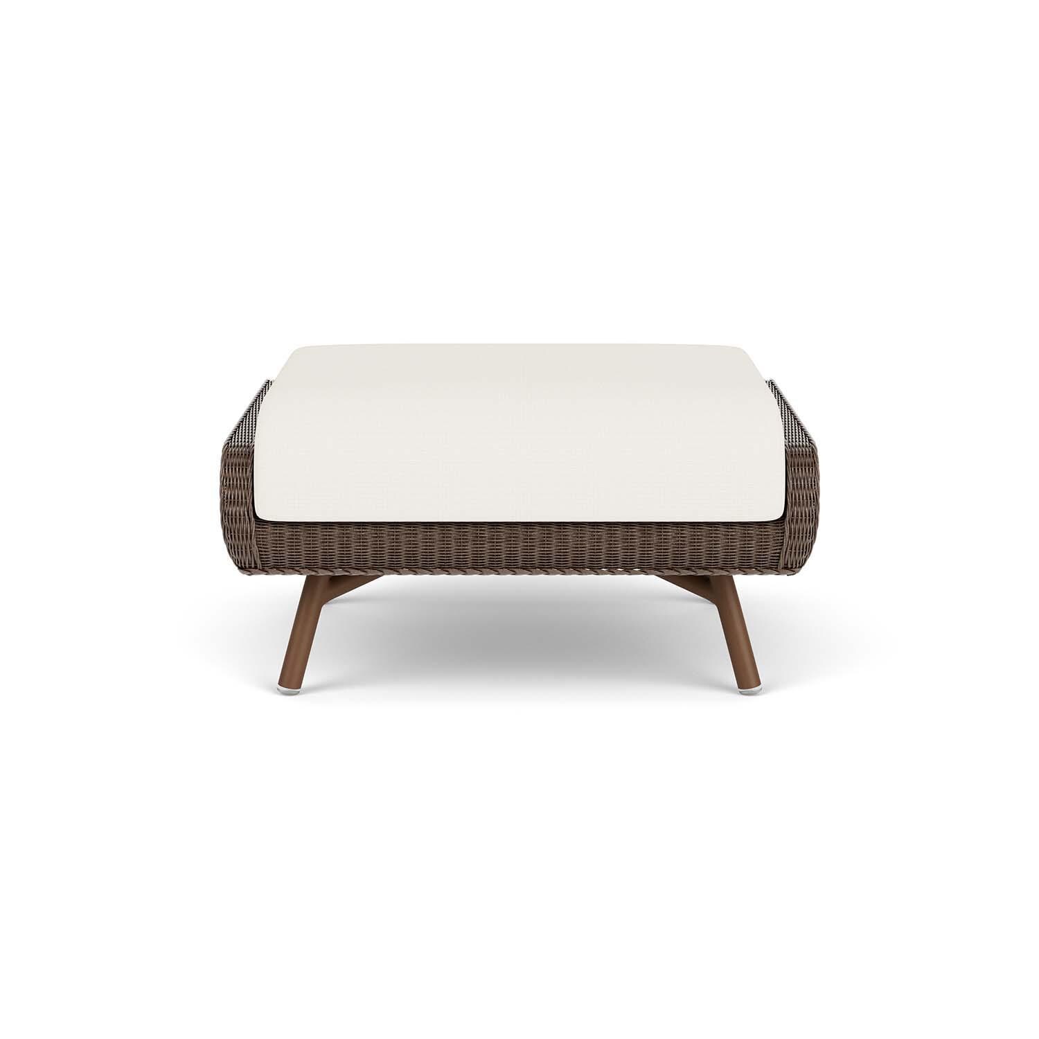 Lloyd Flanders Essence Ottoman W/Sailcloth Salt Fabric - Bark Finish thumbnail