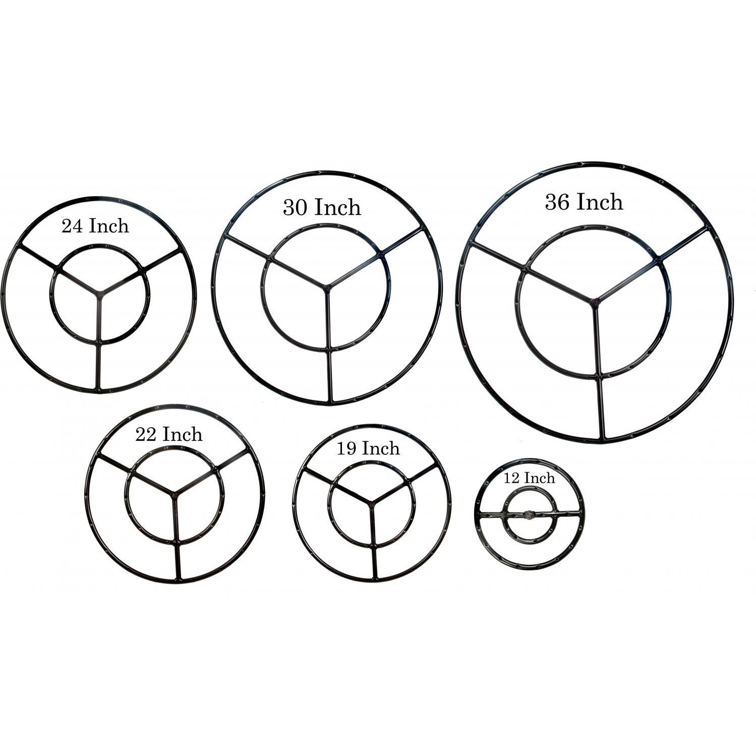 Alpine Flame 24-Inch Round Double Natural Gas Fire Pit Ring Burner - Black Fire Pit Ring Comparison thumbnail