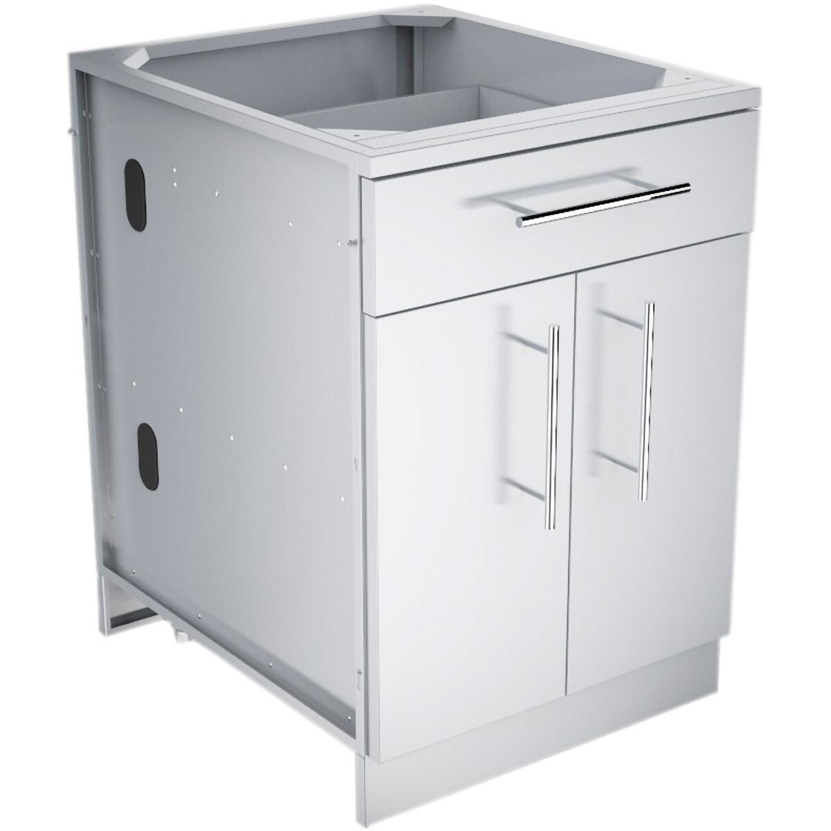 Sunstone 24-in Outdoor Kitchen Double Door and Drawer Island Cabinet - SBC24CDD