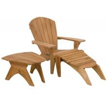 Key Wester 3 Piece Teak Patio Seating Set W/ Ottoman & End Table By Douglas Nance image