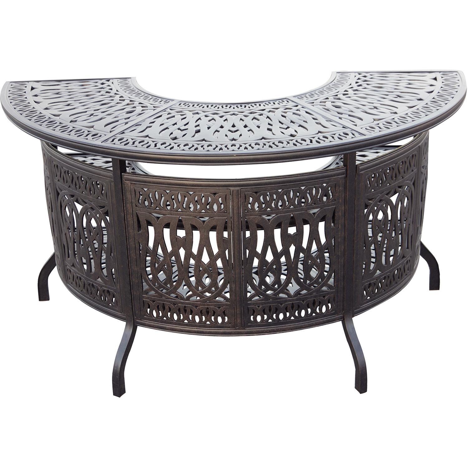 Darlee St. Cruz 5-Piece Patio Bar Set with Cushions and 75 Inch Party Bar - Bar Table From Above - White Background thumbnail