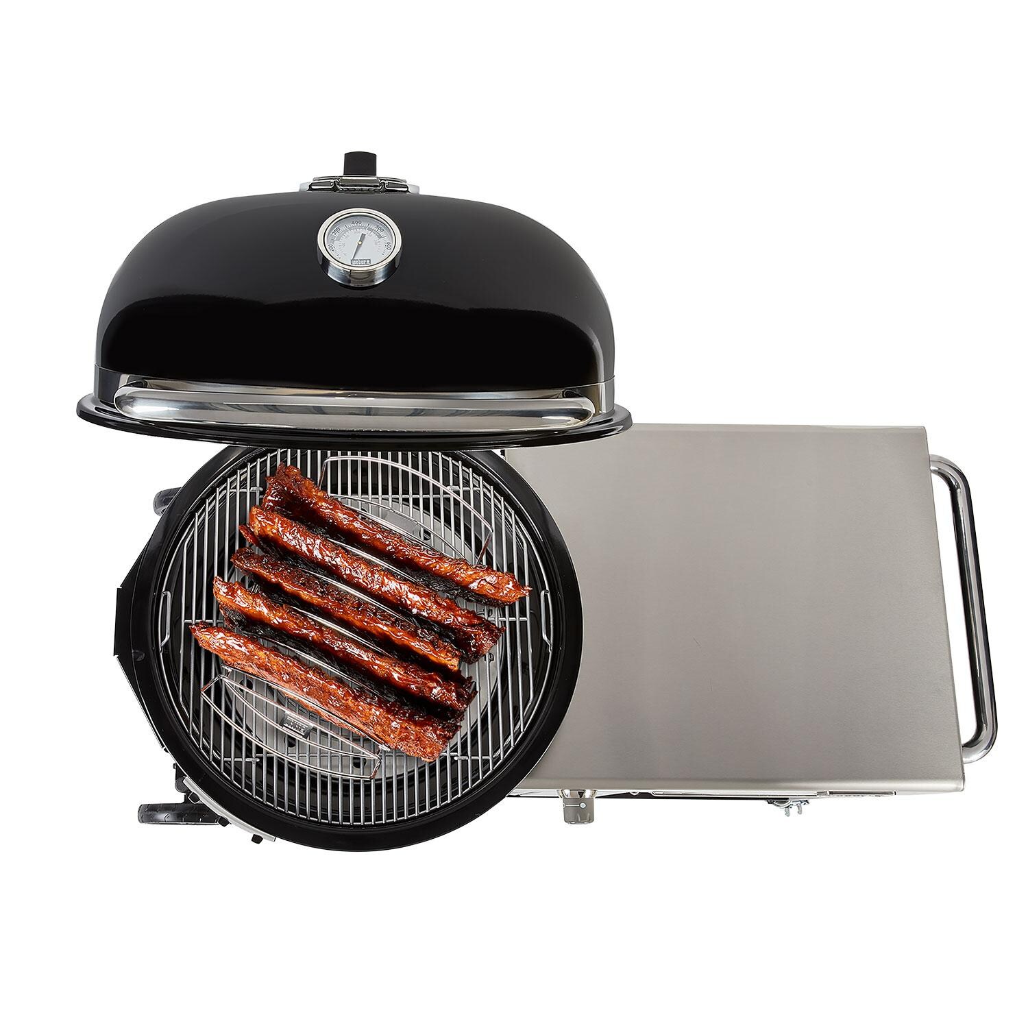 Weber 18501101 Summit 24-Inch Kamado S6 Charcoal Grill Center - Food Capacity - Overhead View - White Background thumbnail