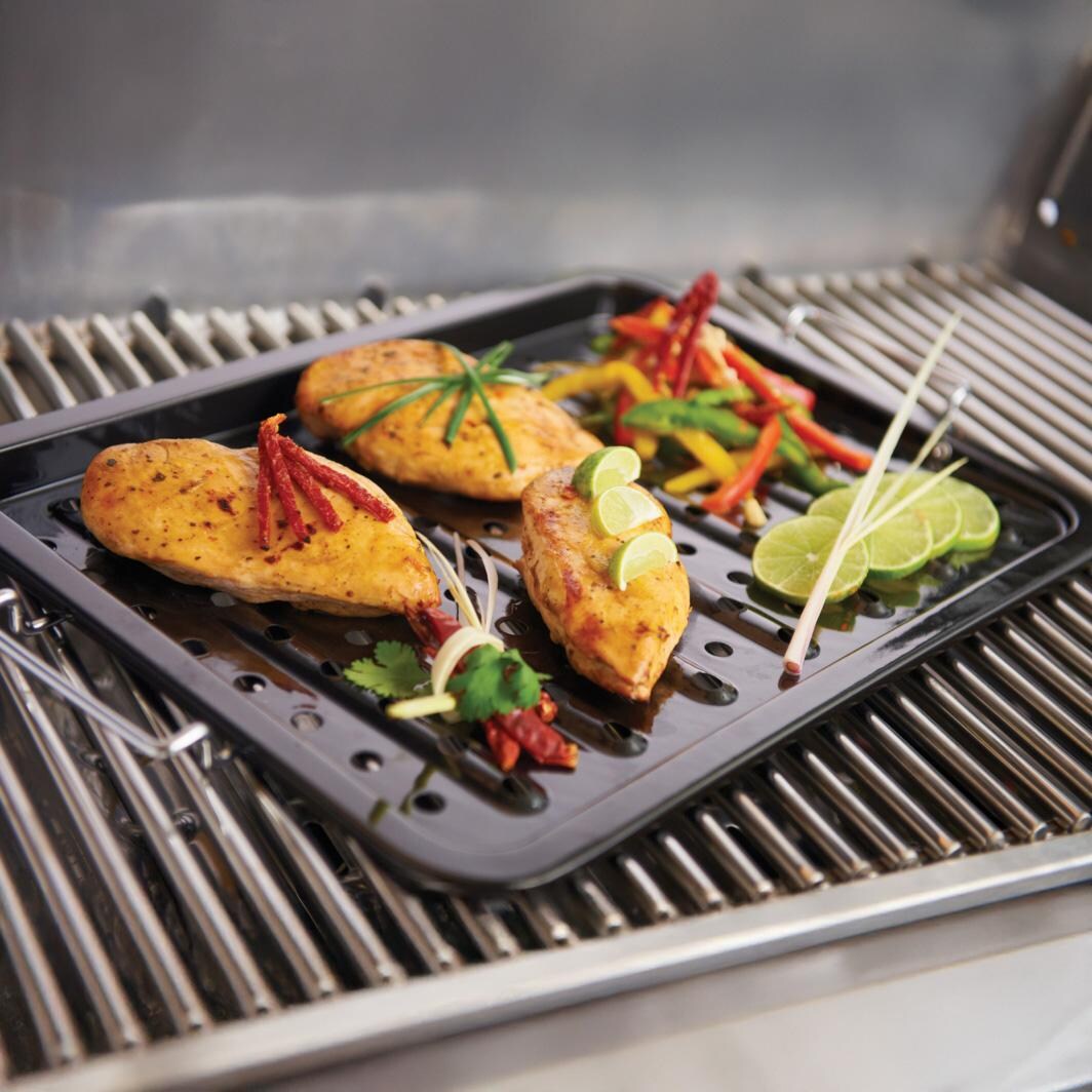 GrillPro Porcelain Grill Topper - 97122 - On Grill - Lifestyle thumbnail