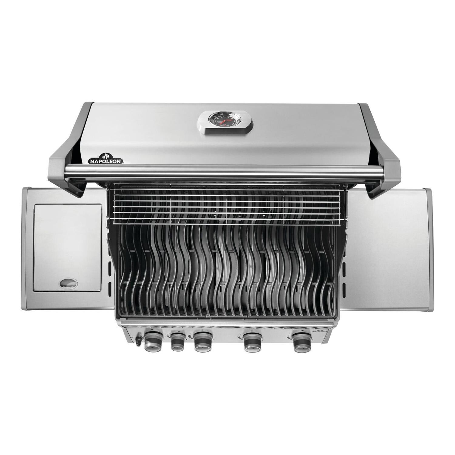 Napoleon R525SBNSS-2-FB Rogue 525 4 Burner Natural Gas Grill w/ Range Side Burner - Stainless Steel - Top View - Detail thumbnail