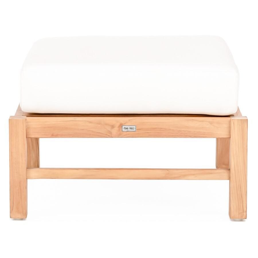 Teak + Table Monday Teak Patio Ottoman in Natural - White Background thumbnail
