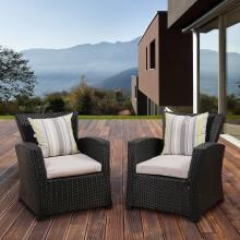 Atlantic Staffordshire Resin Wicker Patio Club Chair - Set Of 2 - Black image