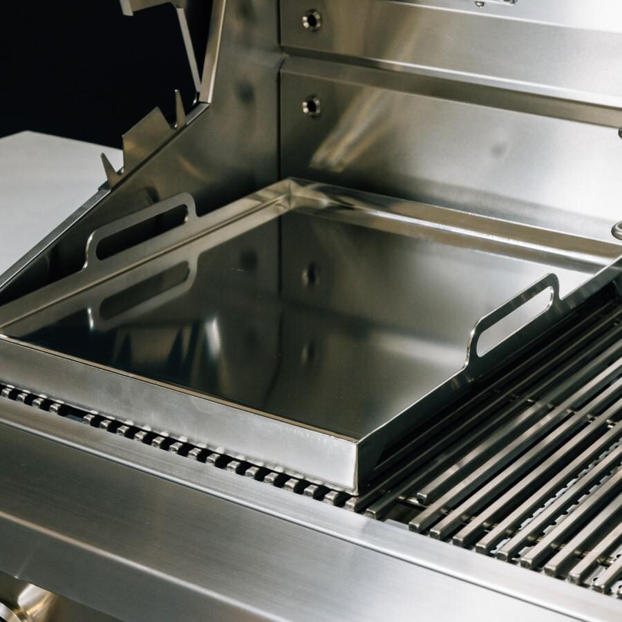 American Made Grills AMG-GP-18 14.5 x 18 Inch Griddle Plate - Closeup on Grill thumbnail