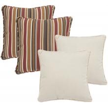 Outdoor Throw Pillow Set By Lakeview Outdoor Designs - Sunbrella Brannon Redwood, Sunbrella Canvas Vellum image
