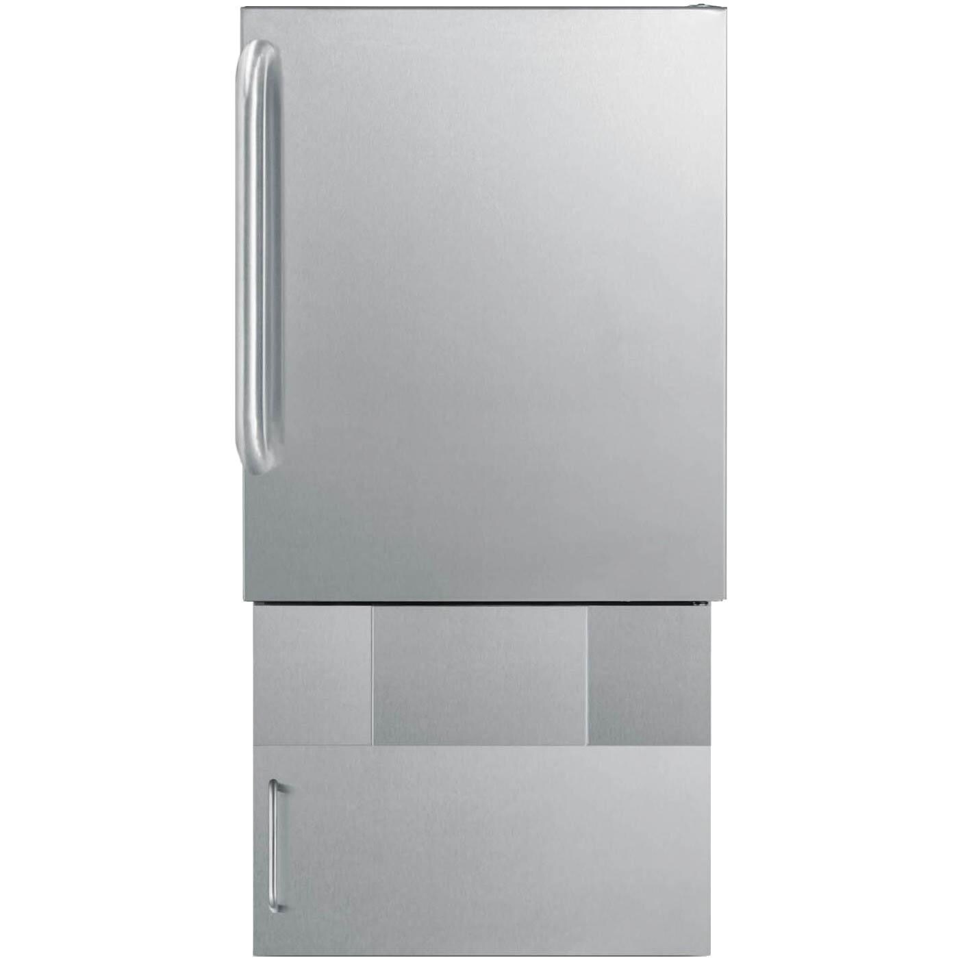 Summit 10 Lb. Outdoor Built-In / Freestanding Icemaker In 24-Inch Cabinet - Stainless Steel - BIM24OSBase34 thumbnail