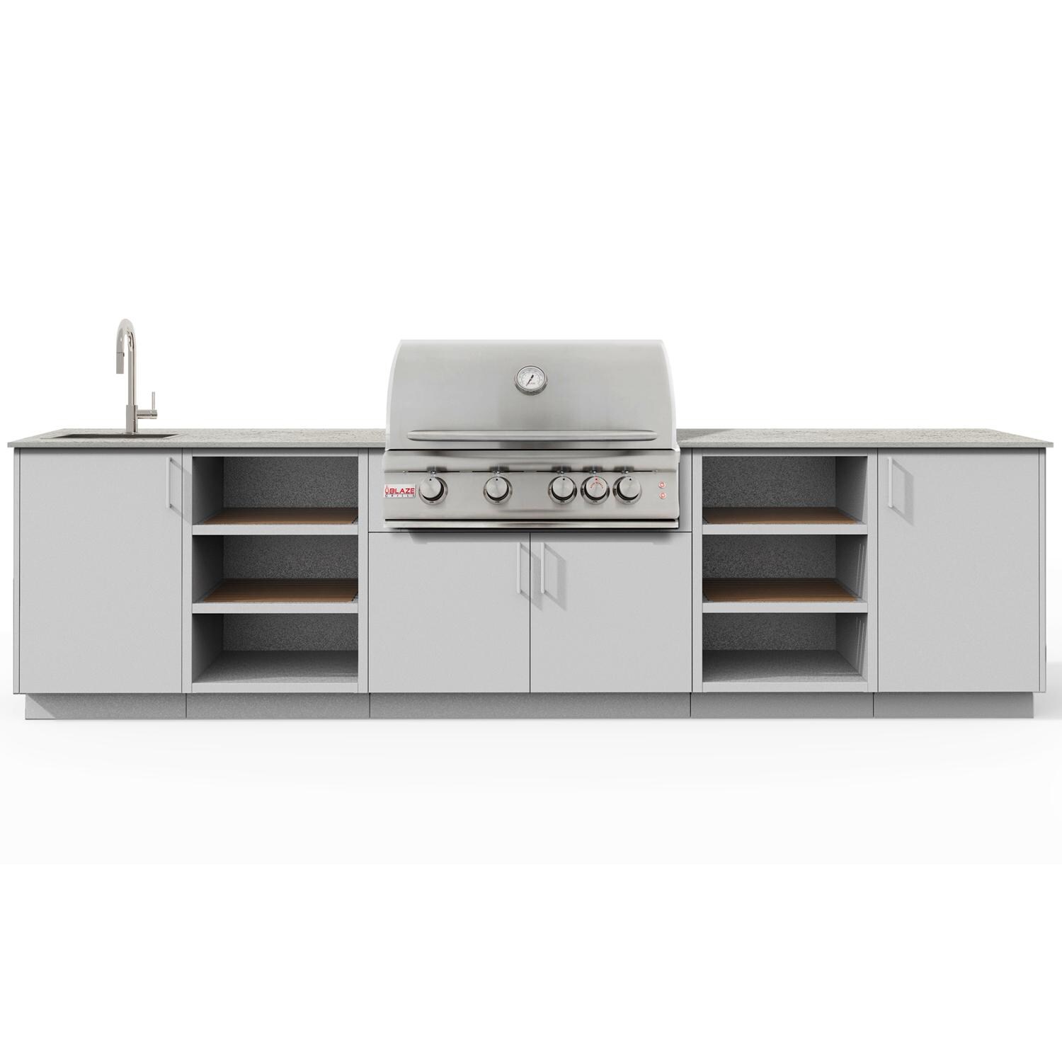 Urban Bonfire B-Twilight-36-Blaze-Keon-Chantilly Twilight 32 Outdoor Kitchen w/ Blaze Premium LTE Natural Gas Grill, Sink, Keon Countertop & Chantilly Finish - White Background thumbnail