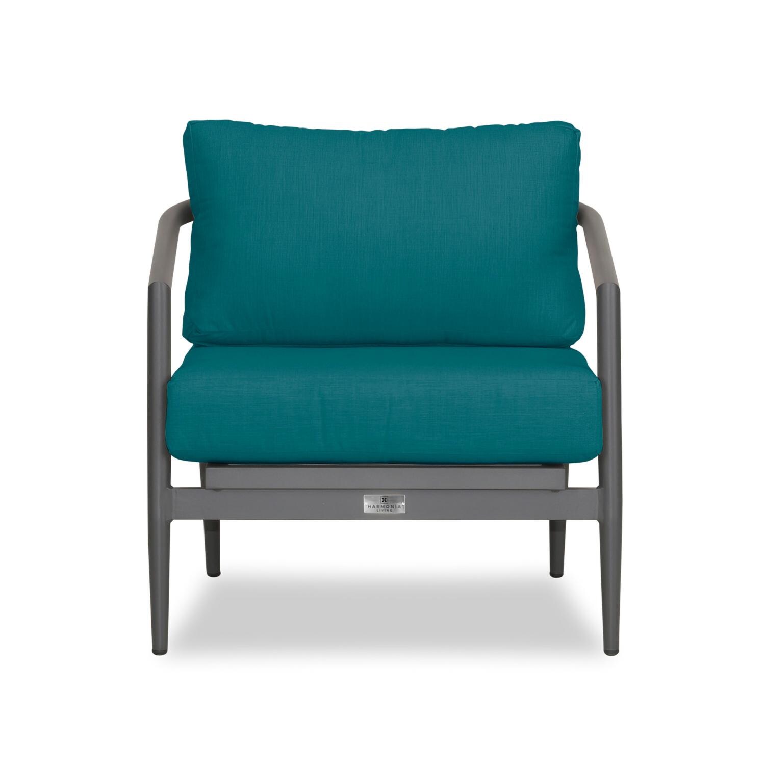 Lakeview Midnight Cove 3 Pc Aluminum Club Chair Seating Set in Slate/Pebble Gray/Spectrum Peacock - Club Chair - White Background thumbnail