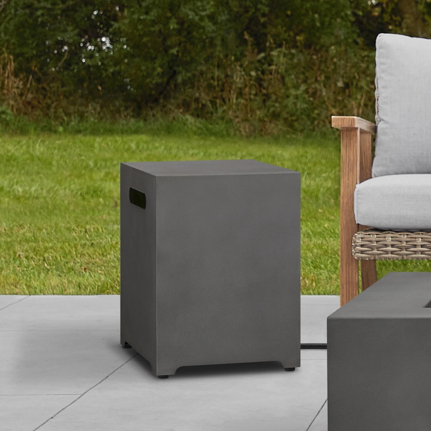 4 Pc Powder Coated Steel Propane Tank Cover in Weathered Slate by Lakeview - Outside - Lifestyle thumbnail