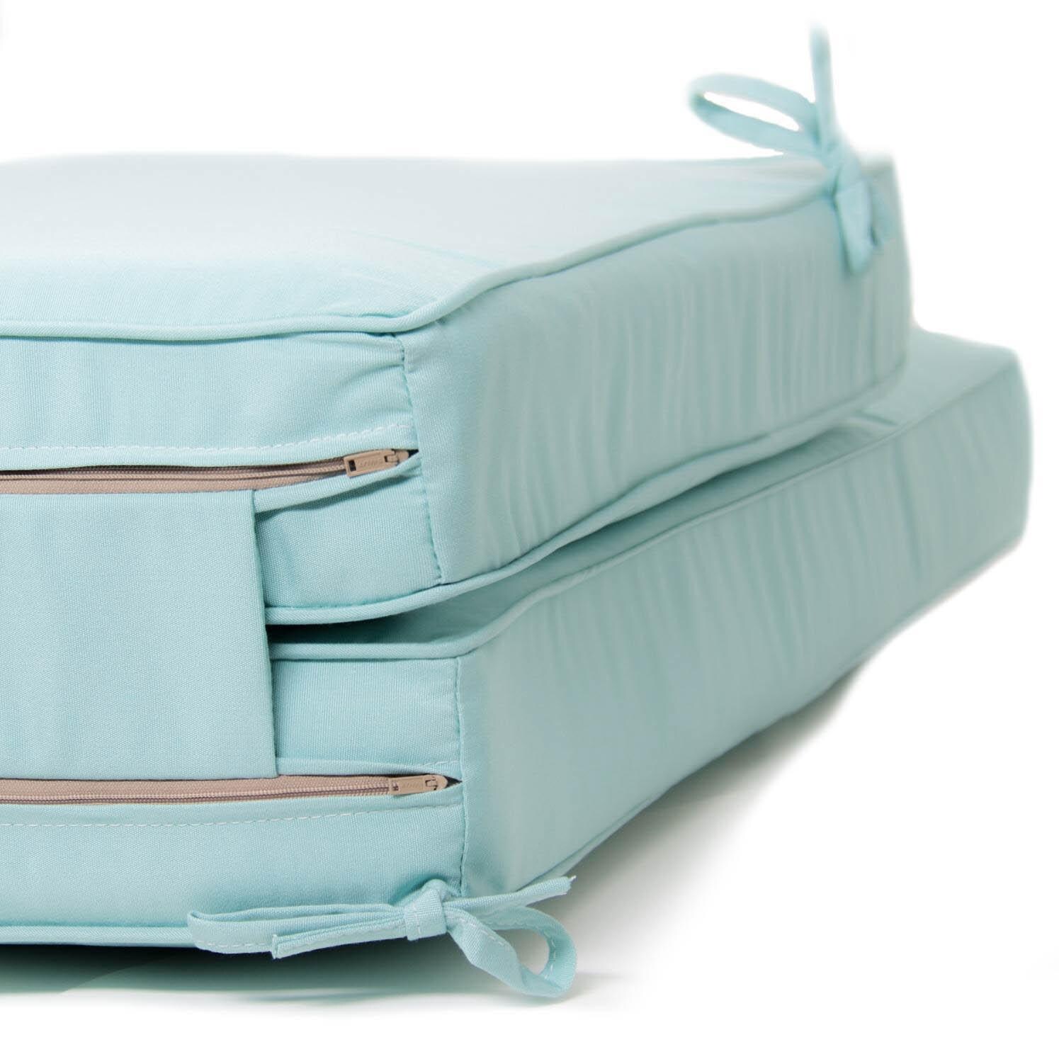 Extra Long Replacement Chaise Lounge Cushion With Piping - Zipper And Tie Detail thumbnail