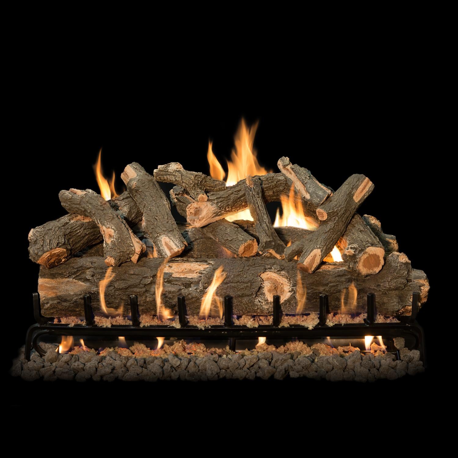 Grand Canyon 42-Inch Arizona Weathered Oak Vented Natural Gas Log Set W/ 3 BRN Burner - High Capacity Safety Pilot