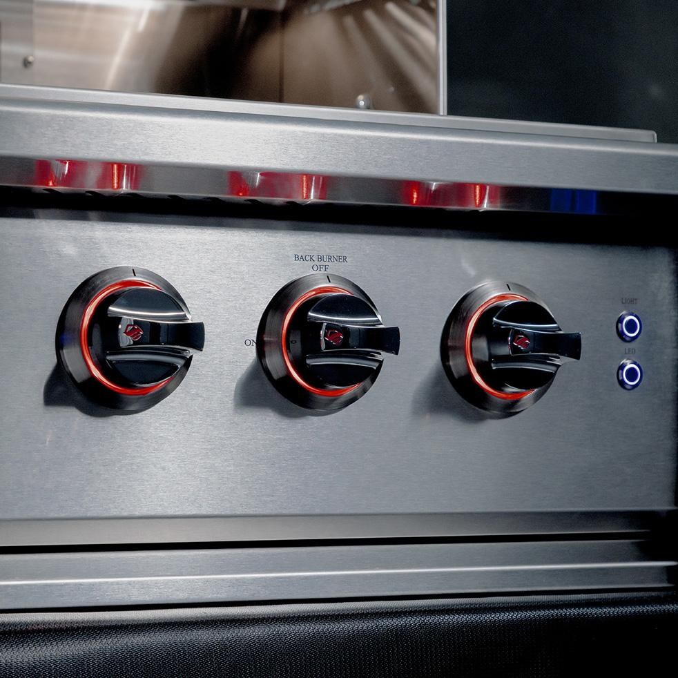 Cutlass Elite 30-in 3 Burner Built-In Natural Gas Grill - Lit Knobs - Detail thumbnail