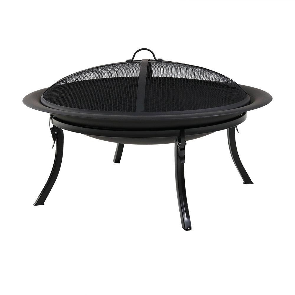 Ultimate Patio 29-Inch Steel Folding Wood Burning Fire Pit - Front View thumbnail