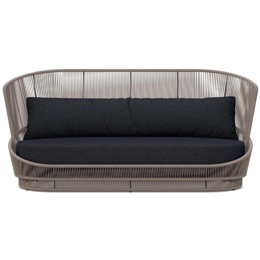 Azzurro Living Palma Woven Rope Sofa in Mocha /Midnight - Front - White Background thumbnail