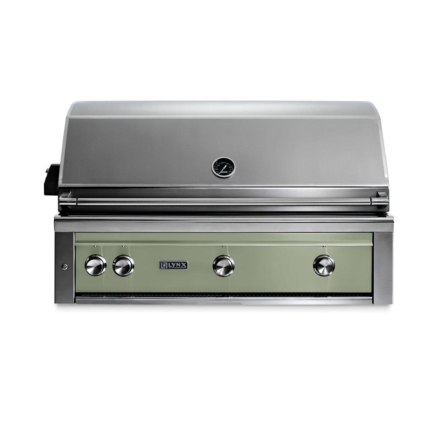 Lynx L42R-3-DSNG Professional 42 Inch Built-In Natural Gas Grill w/ Rotisserie in Desert Sage - Display - White Background thumbnail