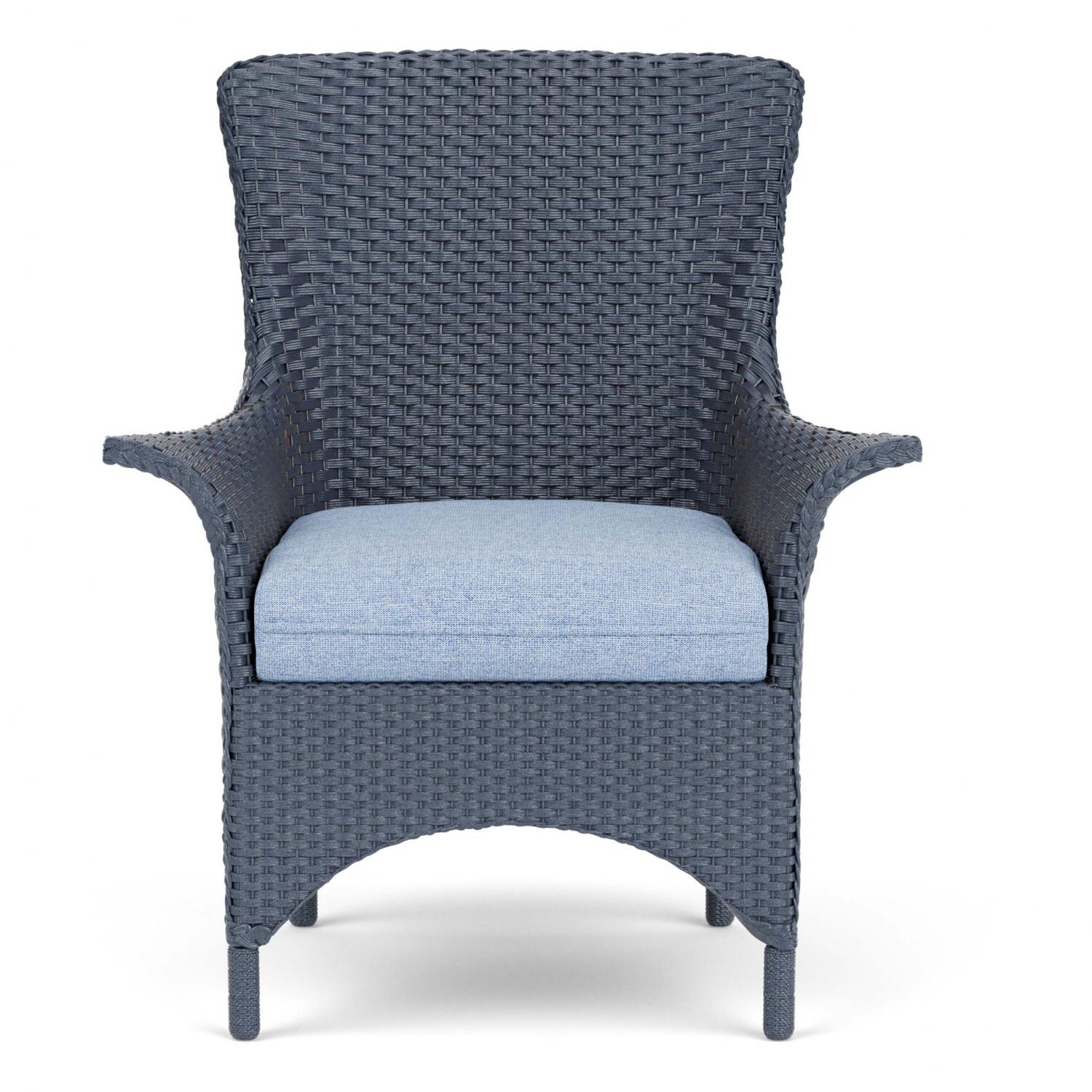 Lloyd Flanders Mandalay Dining Armchair In Denim Blue Finish With Demo Skyway Fabric thumbnail