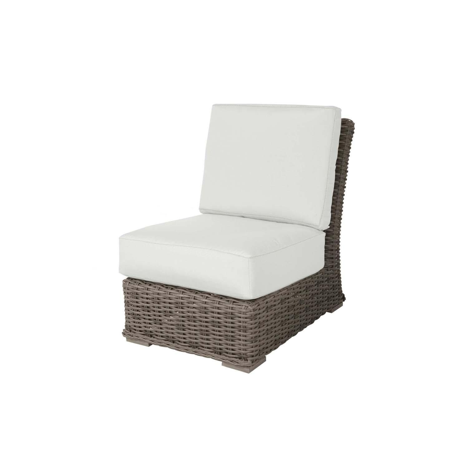 Laurent Wicker Club Chair in Driftwood w/ Adena Celeste Cushions By Ebel - White Background thumbnail