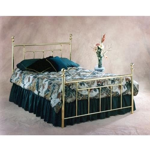Hillsdale Chelsea Classic Brass Four Post Bed Set With Frame - Queen