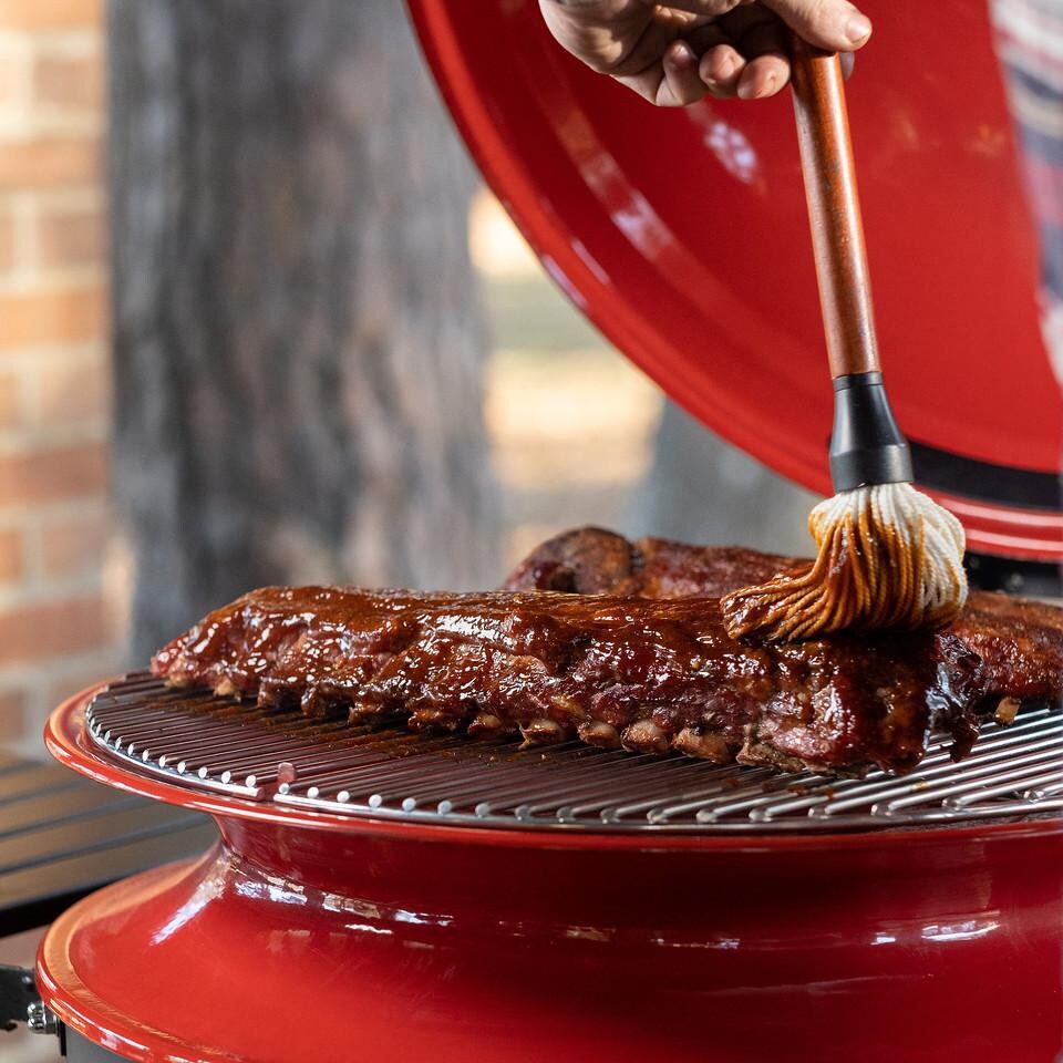 Kamado Joe - KJ15040320 - Kettle Joe 22-Inch Charcoal Kettle Grill - Saucing Ribs thumbnail
