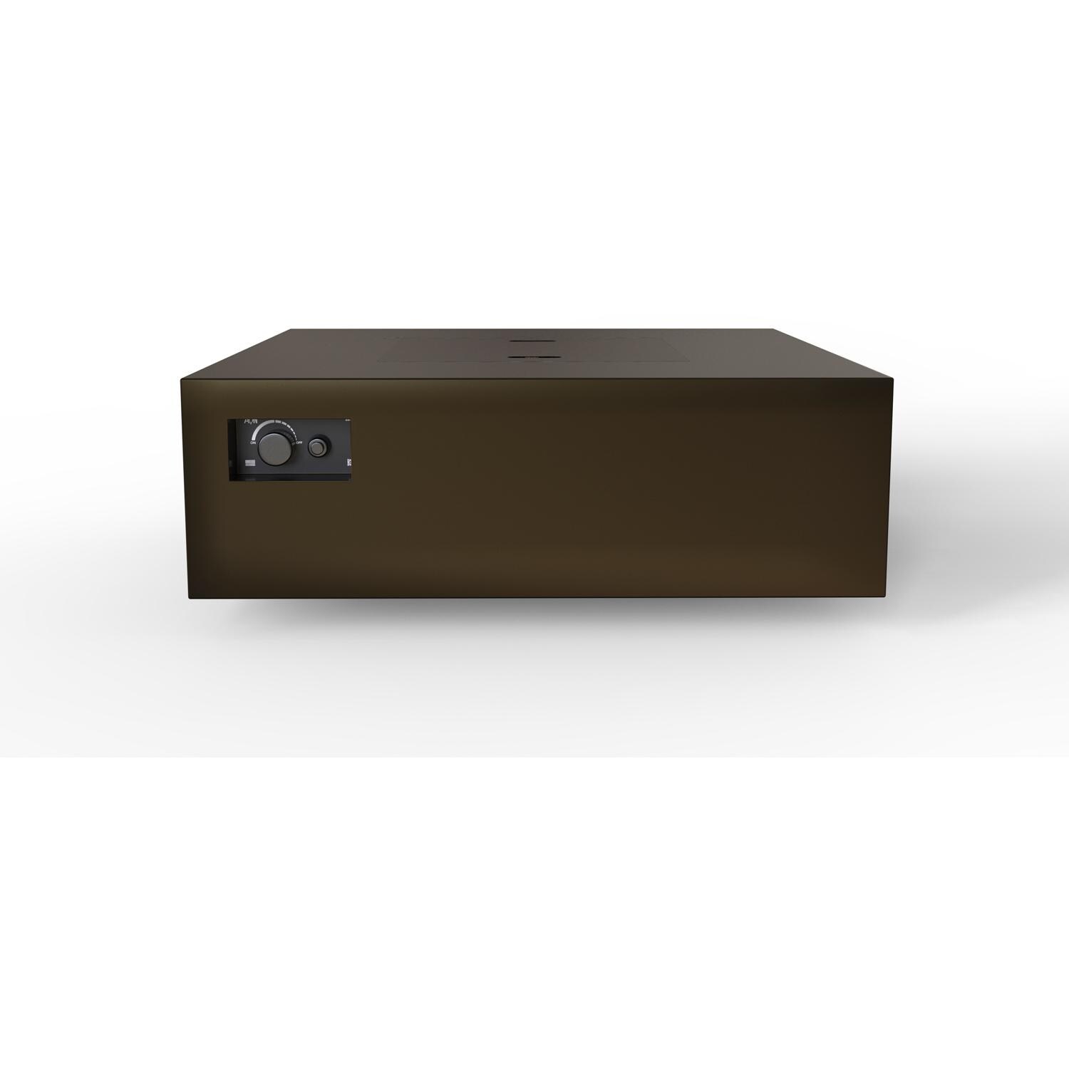 AON 48 Inch Square Powder Coated Steel Natural Gas Fire Pit Table W/ Mercury Ignition in Bronze By Warming Trends - Side View - White Background thumbnail