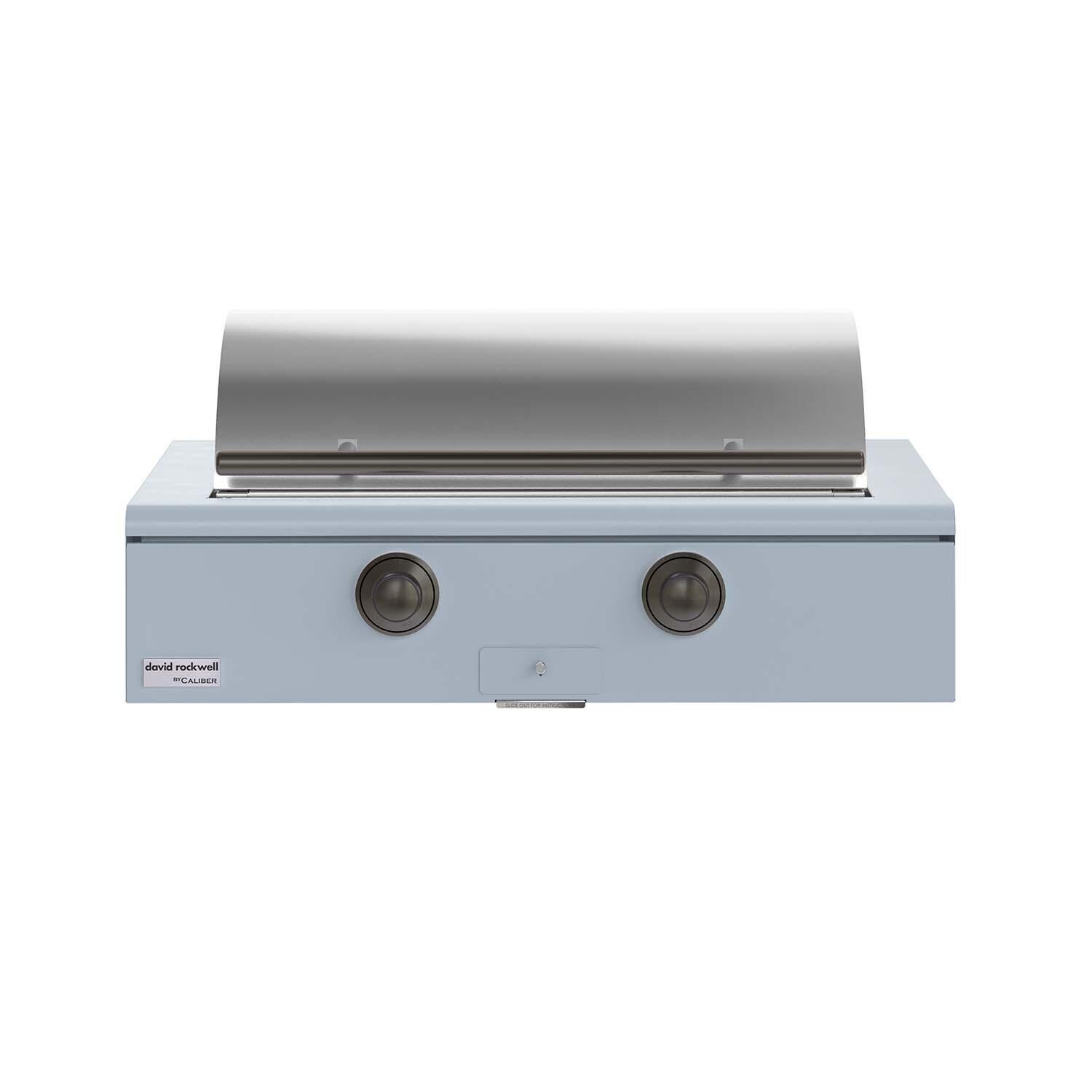 Caliber CRG-42BN00-A-152-H05 42-in Natural Gas Built-In Rockwell Grill - Bluestone w/ Pewter Hardware - Lid Closed - White Background thumbnail