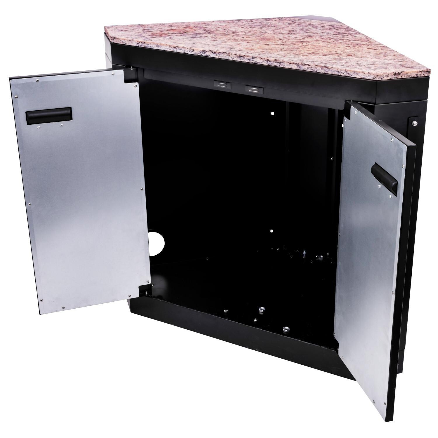 Charbroil 463246718 Medallion Series Modular Outdoor Kitchen Corner - Both Doors Open