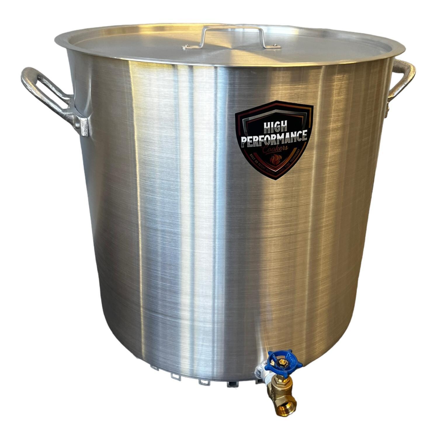 High Performance Cookers PW100-BTJ-VLV075 100 Quart Powered Seafood/Crawfish Cooker - Nonpowered Front - White Background thumbnail