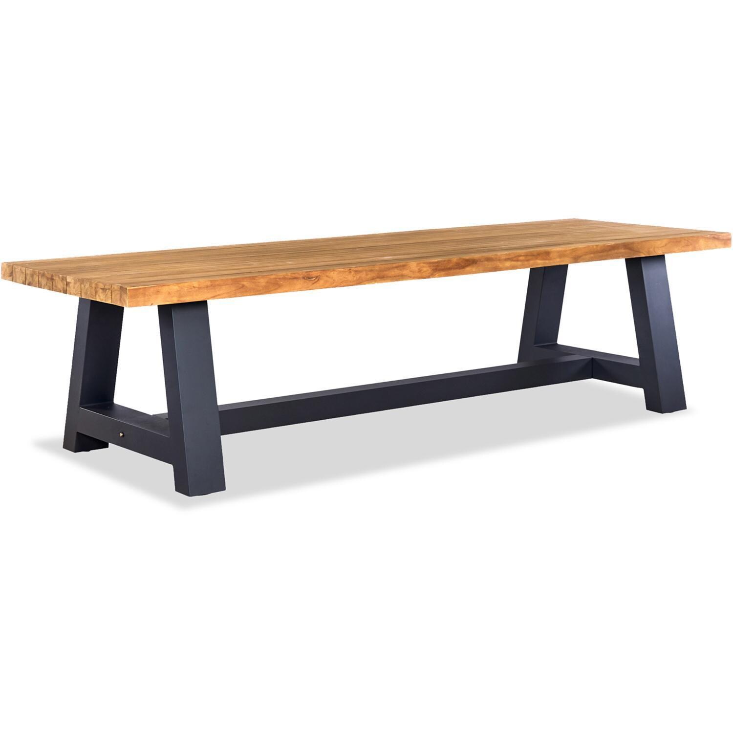 Wood Grove 8 Seat Reclaimed Teak Outdoor Dining Table By Lakeview - Angled View - White Background thumbnail